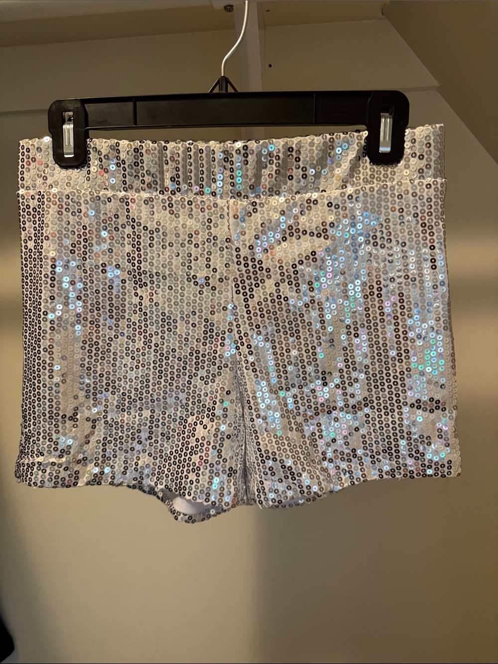 Spirit Silver Sequin High-Waist Women's Shorts